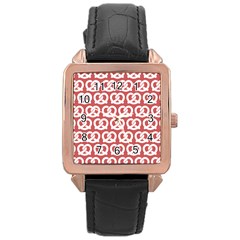 Trendy Pretzel Illustrations Pattern Rose Gold Watches by GardenOfOphir