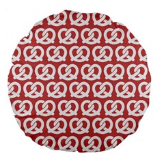 Trendy Pretzel Illustrations Pattern Large 18  Premium Flano Round Cushions by GardenOfOphir