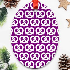 Purple Pretzel Illustrations Pattern Ornament (oval)  by GardenOfOphir