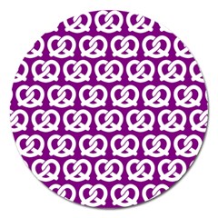 Purple Pretzel Illustrations Pattern Magnet 5  (round) by GardenOfOphir