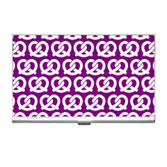 Purple Pretzel Illustrations Pattern Business Card Holders by GardenOfOphir