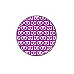 Purple Pretzel Illustrations Pattern Hat Clip Ball Marker by GardenOfOphir