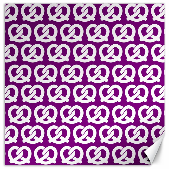 Purple Pretzel Illustrations Pattern Canvas 12  x 12  