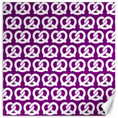 Purple Pretzel Illustrations Pattern Canvas 16  X 16   by GardenOfOphir