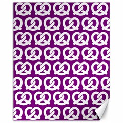 Purple Pretzel Illustrations Pattern Canvas 11  X 14   by GardenOfOphir