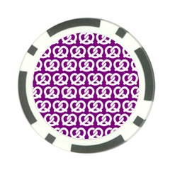 Purple Pretzel Illustrations Pattern Poker Chip Card Guards by GardenOfOphir