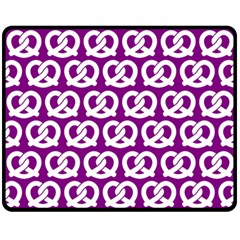 Purple Pretzel Illustrations Pattern Fleece Blanket (medium)  by GardenOfOphir