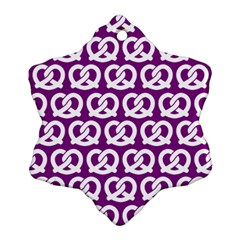 Purple Pretzel Illustrations Pattern Snowflake Ornament (2-side) by GardenOfOphir