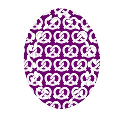 Purple Pretzel Illustrations Pattern Oval Filigree Ornament (2-side)  by GardenOfOphir