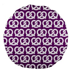 Purple Pretzel Illustrations Pattern Large 18  Premium Round Cushions by GardenOfOphir