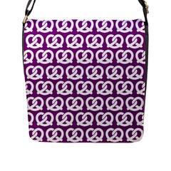 Purple Pretzel Illustrations Pattern Flap Messenger Bag (l)  by GardenOfOphir