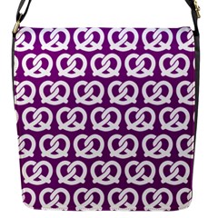 Purple Pretzel Illustrations Pattern Flap Messenger Bag (s) by GardenOfOphir