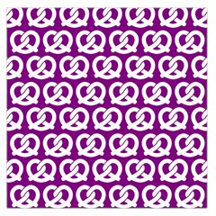 Purple Pretzel Illustrations Pattern Large Satin Scarf (square) by GardenOfOphir