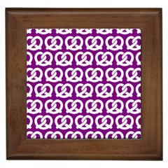 Purple Pretzel Illustrations Pattern Framed Tiles by GardenOfOphir