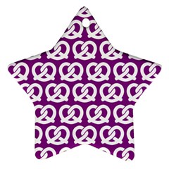 Purple Pretzel Illustrations Pattern Ornament (star)  by GardenOfOphir