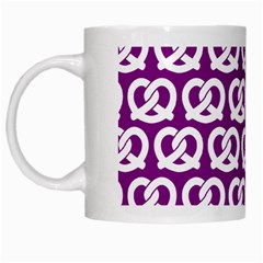 Purple Pretzel Illustrations Pattern White Mugs by GardenOfOphir