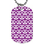 Purple Pretzel Illustrations Pattern Dog Tag (One Side) Front