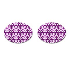 Purple Pretzel Illustrations Pattern Cufflinks (oval) by GardenOfOphir