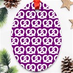 Purple Pretzel Illustrations Pattern Oval Ornament (Two Sides) Front