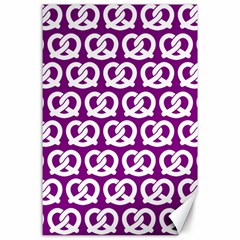 Purple Pretzel Illustrations Pattern Canvas 24  X 36  by GardenOfOphir