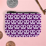 Purple Pretzel Illustrations Pattern Mini Coin Purses Front