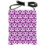 Purple Pretzel Illustrations Pattern Shoulder Sling Bags Front