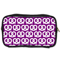 Purple Pretzel Illustrations Pattern Toiletries Bags 2-side by GardenOfOphir