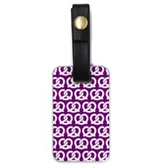 Purple Pretzel Illustrations Pattern Luggage Tags (one Side)  by GardenOfOphir