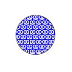 Blue Pretzel Illustrations Pattern Hat Clip Ball Marker (10 pack) Front