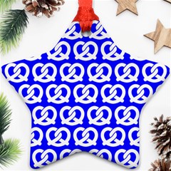 Blue Pretzel Illustrations Pattern Star Ornament (two Sides)  by GardenOfOphir