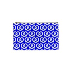 Blue Pretzel Illustrations Pattern Cosmetic Bag (small)  by GardenOfOphir