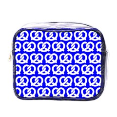 Blue Pretzel Illustrations Pattern Mini Toiletries Bags by GardenOfOphir