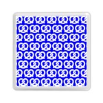 Blue Pretzel Illustrations Pattern Memory Card Reader (Square)  Front