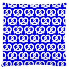 Blue Pretzel Illustrations Pattern Large Cushion Cases (one Side)  by GardenOfOphir