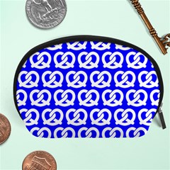 Blue Pretzel Illustrations Pattern Accessory Pouches (large)  by GardenOfOphir