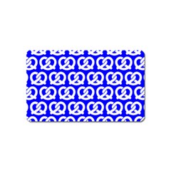 Blue Pretzel Illustrations Pattern Magnet (name Card) by GardenOfOphir