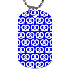 Blue Pretzel Illustrations Pattern Dog Tag (two Sides) by GardenOfOphir