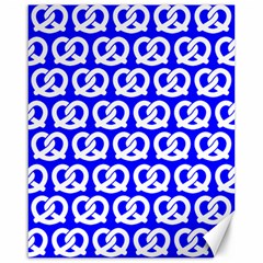 Blue Pretzel Illustrations Pattern Canvas 16  X 20   by GardenOfOphir