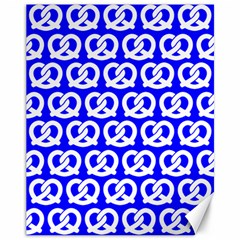 Blue Pretzel Illustrations Pattern Canvas 11  X 14   by GardenOfOphir