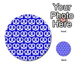 Blue Pretzel Illustrations Pattern Multi-purpose Cards (Round)  Back 2