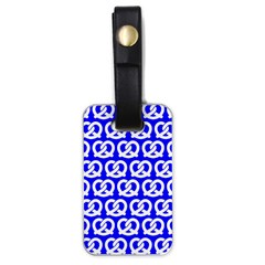 Blue Pretzel Illustrations Pattern Luggage Tags (one Side)  by GardenOfOphir