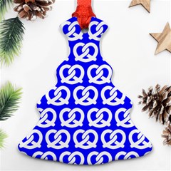 Blue Pretzel Illustrations Pattern Ornament (christmas Tree) by GardenOfOphir