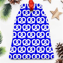 Blue Pretzel Illustrations Pattern Bell Ornament (2 Sides) by GardenOfOphir