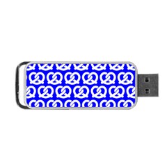 Blue Pretzel Illustrations Pattern Portable Usb Flash (one Side) by GardenOfOphir