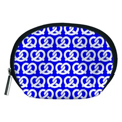 Blue Pretzel Illustrations Pattern Accessory Pouches (medium)  by GardenOfOphir