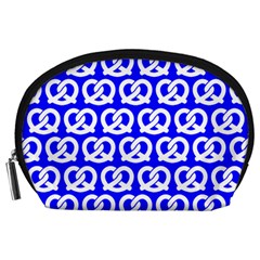 Blue Pretzel Illustrations Pattern Accessory Pouches (large)  by GardenOfOphir