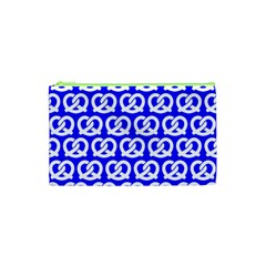 Blue Pretzel Illustrations Pattern Cosmetic Bag (xs) by GardenOfOphir