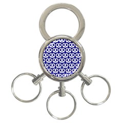 Navy Pretzel Illustrations Pattern 3-ring Key Chains by GardenOfOphir