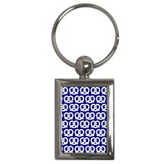 Navy Pretzel Illustrations Pattern Key Chains (rectangle)  by GardenOfOphir