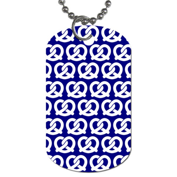 Navy Pretzel Illustrations Pattern Dog Tag (One Side)